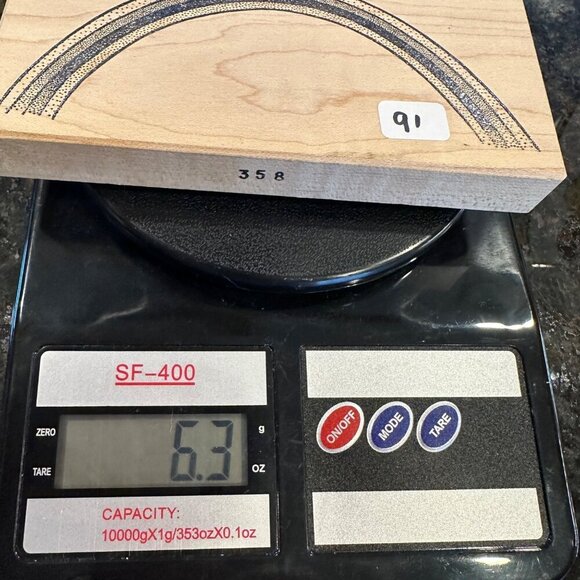 Rainbow Pattern Wooden Rubber Stamp Mail Expressions 6in Arch Shape Craft Large - Picture 8 of 9